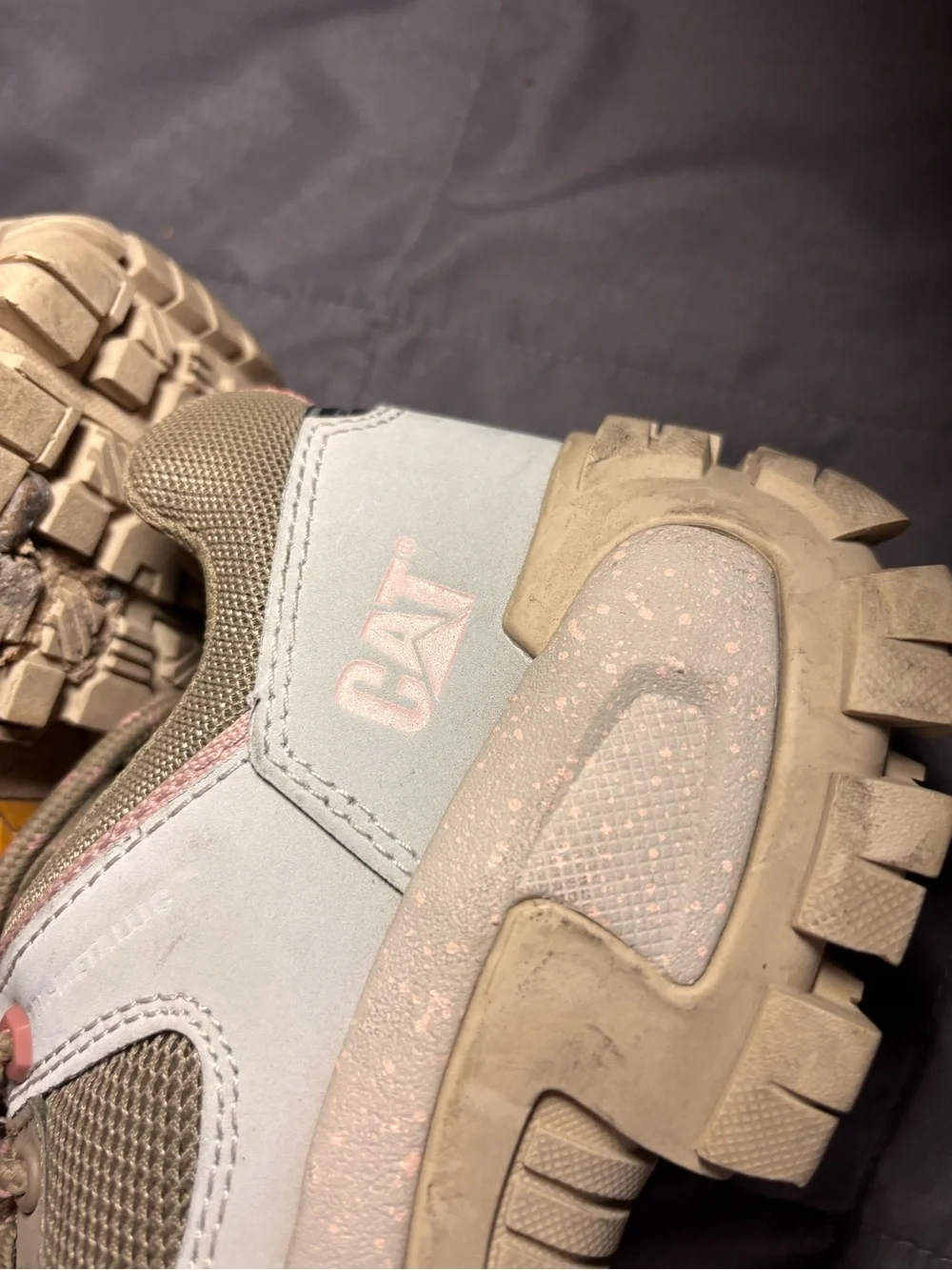 Caterpillar Gray and Pink Trail Sneakers Steel Toe
